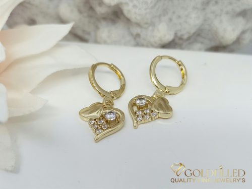 Orecchini GOLDFILLED antiallergici a forma di cuore 25mm colore 14K