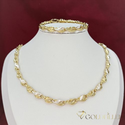 Collana GOLDFILLED antiallergica 50cm/7mm + Bracciale 20cm colore 14K Multicolor 