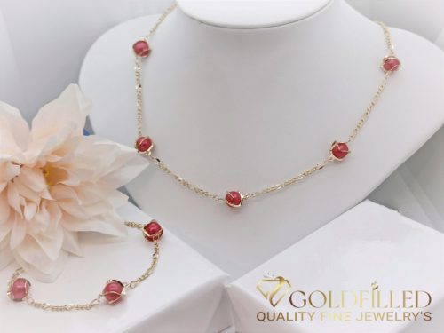 Collana GOLDFILLED antiallergica 45cm + Bracciale 19cm colore 14K