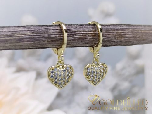 Orecchini GOLDFILLED antiallergici a forma di cuore 25mm colore 14K