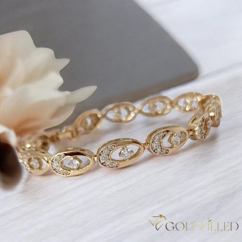 Bracciale GOLDFILLED antiallergico 19,5 cm/7,5 mm colore 18K