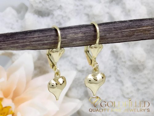 Orecchini GOLDFILLED antiallergici a forma di cuore 27mm colore 14K